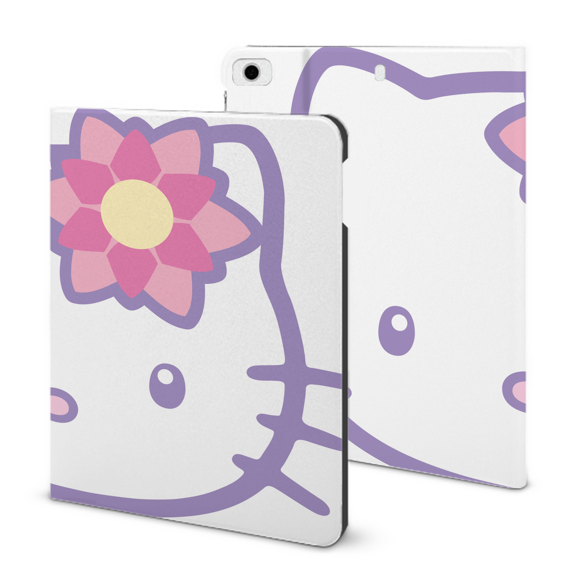 （画像用） Hello Kitty ハローキティ IPad ケース ブック型 PUレザー TPU 耐衝撃 軽量 薄型 ペン収納なし 全面保護 IPad 各モデル対応